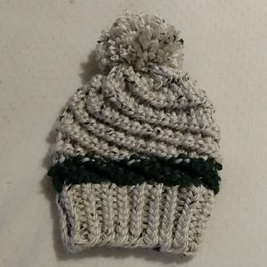Hand-knit spiral hat